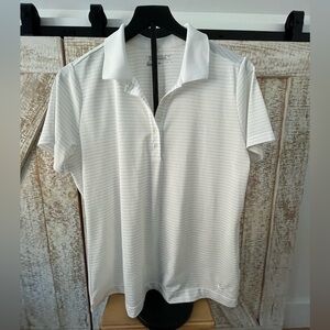 Nike Dri Fit White Striped Women's Golf Shirt
Size XL
